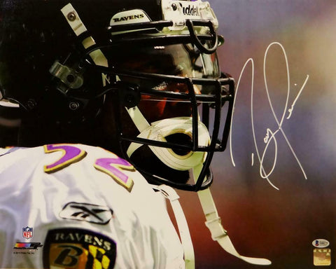 Ray Lewis Autographed Ravens 16x20 PF Close Up Photo - Beckett Auth *White