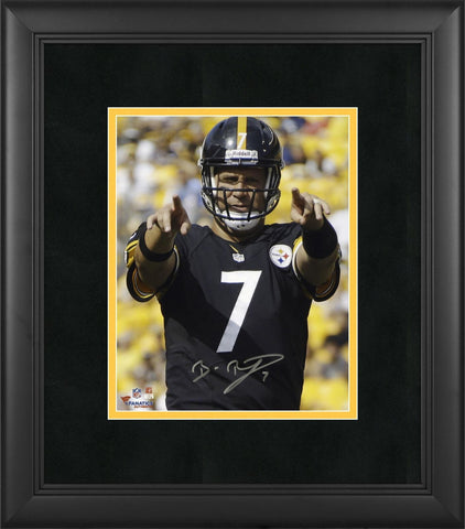 Ben Roethlisberger Steelers Framed Signed 8" x 10" Pointing Photo-Suede Matting