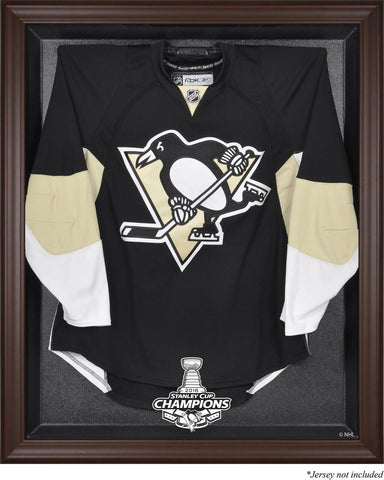 Penguins 2016 Stanley Cup Champs Brown Framed Jersey Display Case
