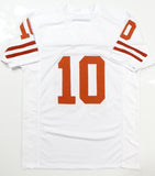 Vince Young Autographed White College Style Jersey- JSA Authenticated