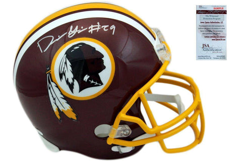 Derrius Guice Autographed SIGNED Washington Redskins Helmet - JSA Witnessed