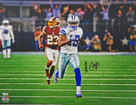 Amari Cooper Signed Dallas Cowboys White Jersey Running 16x20 Photo (Fanatics)