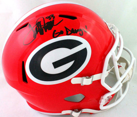 Terrell Davis Autographed Georgia Bulldogs Speed F/S Helmet w/ Go Dawgs- BA W