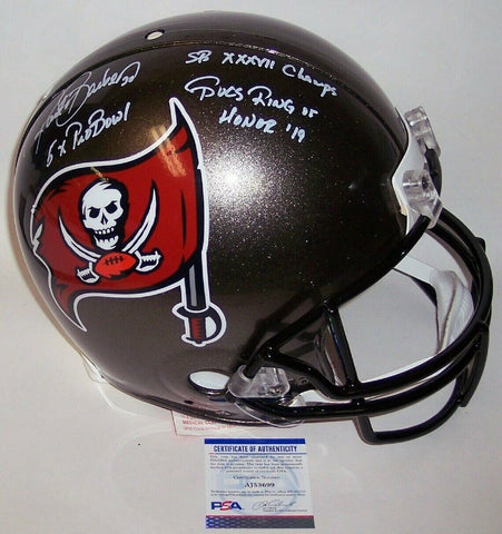 RONDE BARBER TAMPA BAY SIGNED BUCS FULL SIZE AUTHENTIC PRO HELMET 3 INSC PSA