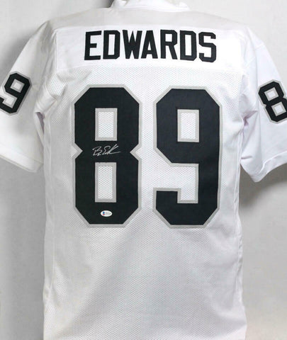 Bryan Edwards Autographed White Pro Style Jersey - Beckett W Auth *8