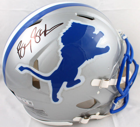Barry Sanders Signed Lions 83-02 TB F/S Speed Authentic Helmet-Beckett W Holo