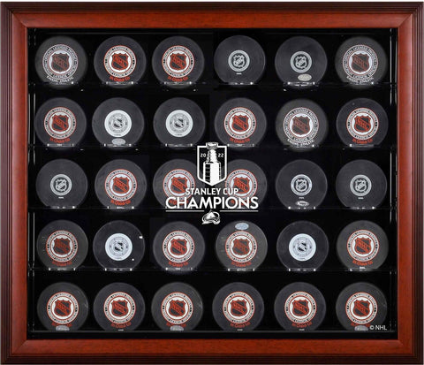 Avalanche 2022 Stanley Cup Champions Mahogany FRMD 30-Puck Logo Display Case