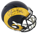 Rams Eric Dickerson "HOF 99" Signed Full Size Speed Rep Helmet BAS Witnessed