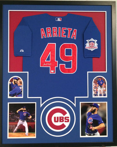 Jake Arrieta Chicago Cubs 35x43 Custom Framed Jersey / NL Cy Young Award (2015)