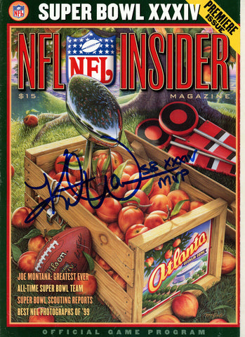 Kurt Warner Autographed NFL Insider Magazine March 2000 Beckett 36352