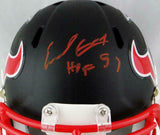 Earl Campbell Autographed Texans Flat Black Mini Helmet w/ HOF - JSA W Auth *Red