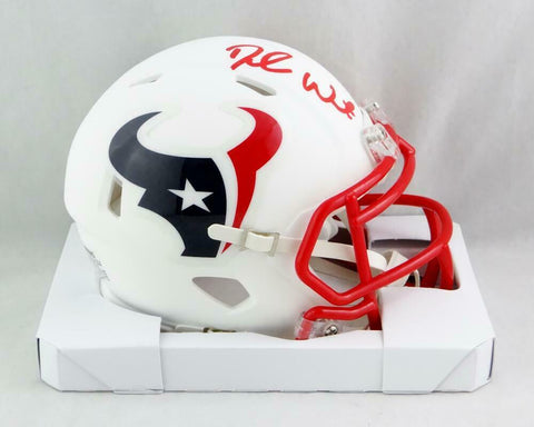 Deshaun Watson Signed Houston Texans Flat White Speed Mini Helmet - JSA W Auth