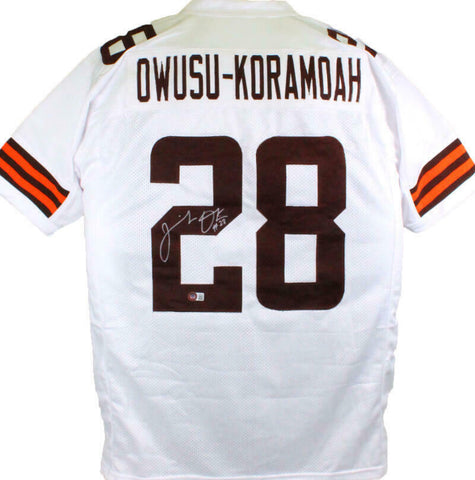 Jeremiah Owusu-Koramoah Autographed White Pro Style Jersey- BA W Hologram *S