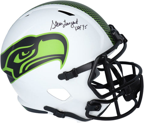 Steve Largent Seattle Seahawks Signed Lunar Eclipse Replica Helmet & HOF 95 Insc