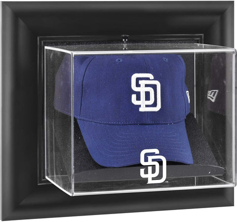 San Diego Padres Black Framed Wall-Mounted Logo Cap Display Case - Fanatics