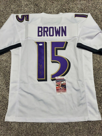 MARQUISE BROWN autographed signed RAVENS white jersey ROOKIE # JSA coa