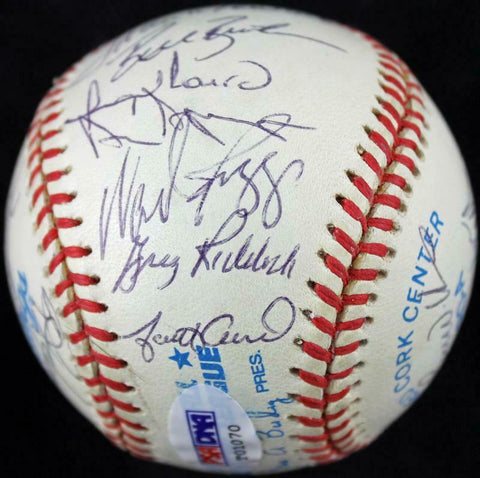 1999 Devil Rays Team (28) Wade Boggs Signed Authentic OML Baseball PSA #T01070