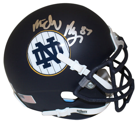 Michael Mayer Signed Notre Dame Fighting Irish Schutt Mini Helmet BAS 38781