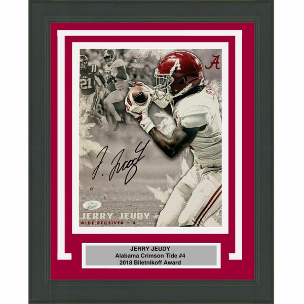 FRAMED Autographed/Signed JERRY JEUDY Alabama Crimson Tide 8x10 Photo JSA COA #6