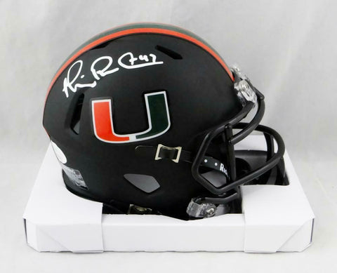 Michael Irvin Signed Miami Hurricanes Black Speed Mini Helmet- JSA W Auth *White
