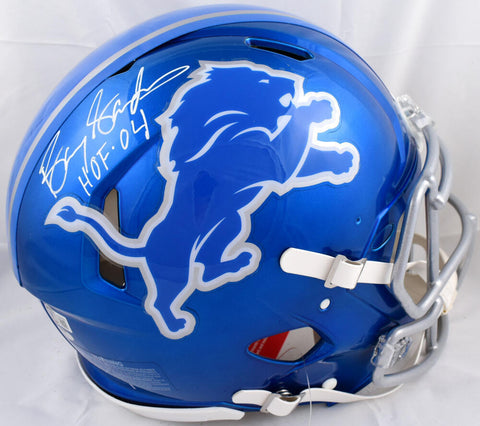 Barry Sanders Signed Lions F/S Flash Speed Authentic Helmet w/HOF-Beckett W Holo