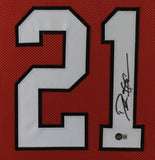 Deion Sanders Signed Atlanta Falcons 35x43 Framed Jersey (Beckett Hologram) D B