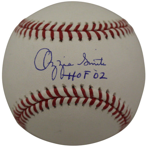 Ozzie Smith Autographed St Louis Cardinals OML Baseball HOF FAN 36834