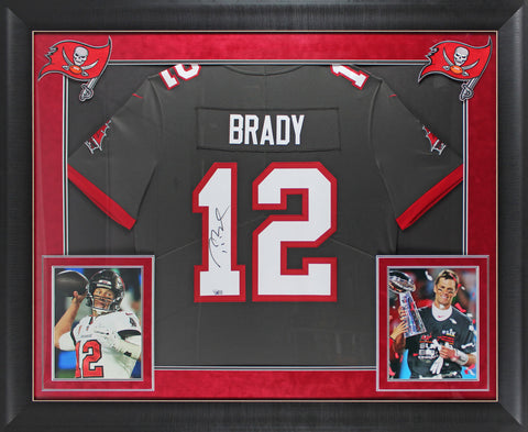 Buccaneers Tom Brady Authentic Signed Pewter Nike Framed Jersey Fanatics COA