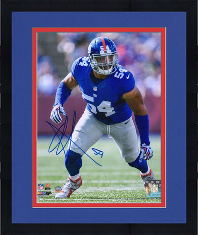 Framed Olivier Vernon New York Giants Autographed 8" x 10" Vertical Photograph