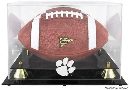 Clemson Tigers Golden Classic Logo Football Display Case with Mirror Back