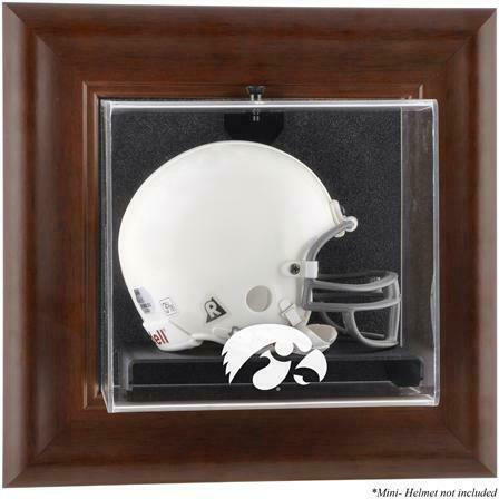 Iowa Hawkeyes Brown Framed Wall-Mountable Mini Helmet Display Case - Fanatics