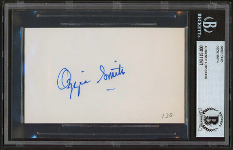 Cardinals Ozzie Smith Authentic Signed 3x5 Index Card Autographed BAS Slabbed