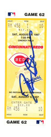 Deion Sanders Signed Cincinnati Reds 8/9/1997 vs Dodgers Ticket BAS 37228