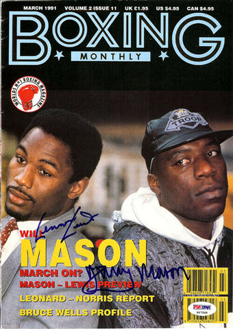 Lennox Lewis & Gary Mason Autographed Signed Boxing Monthly PSA/DNA S47548