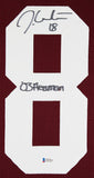 Oklahoma Jason White "Heisman 03" Signed Maroon Pro Style Framed Jersey BAS Wit