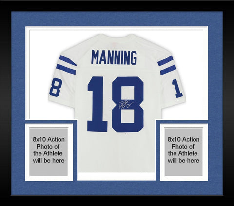 FRMD Peyton Manning Colts Signed Mitchell & Ness White Replica Jersey