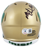 Notre Dame Michael Mayer Signed Shamrock Logo Speed Mini Helmet BAS Witnessed