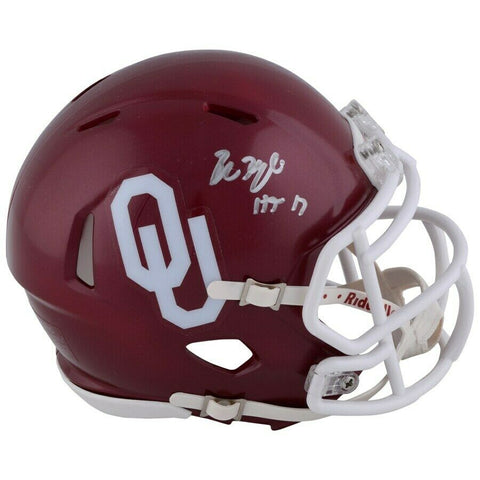 BAKER MAYFIELD Autographed Oklahoma Sooners "HT 17" Mini Helmet FANATICS