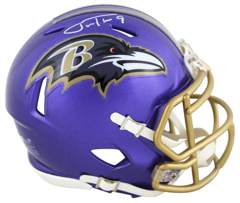 Ravens Justin Tucker Authentic Signed Flash Speed Mini Helmet BAS Witnessed