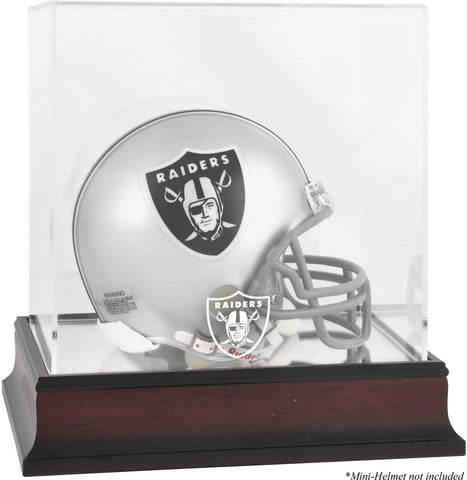 Raiders Mahogany Logo Mini Helmet Display Case - Fanatics
