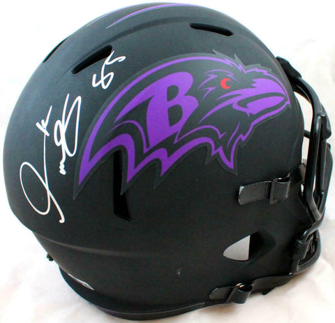 Derrick Mason Signed Baltimore Ravens F/S Eclipse Speed Helmet- Beckett W Holo