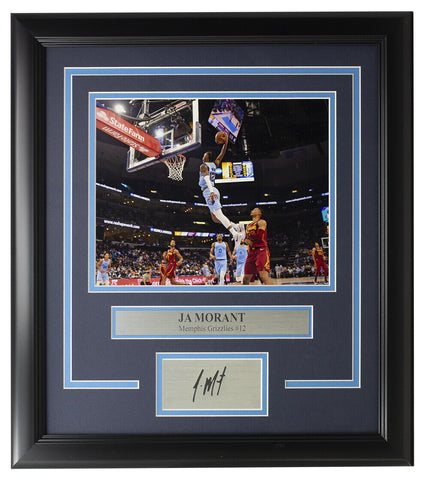 Ja Morant Framed 8x10 Memphis Grizzlies Dunk Photo w/Laser Engraved Signature