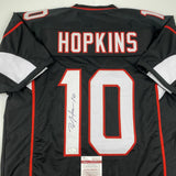 Autographed/Signed DEANDRE HOPKINS Arizona Black Football Jersey JSA COA Auto