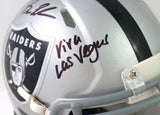 Bryan Edwards Signed Raiders Speed Mini Helmet w/ Viva Las Vegas-Beckett W *Blk