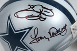 Emmitt Smith/Tony Dorsett Autographed Dallas Cowboys Mini Helmet-Beckett W Holo