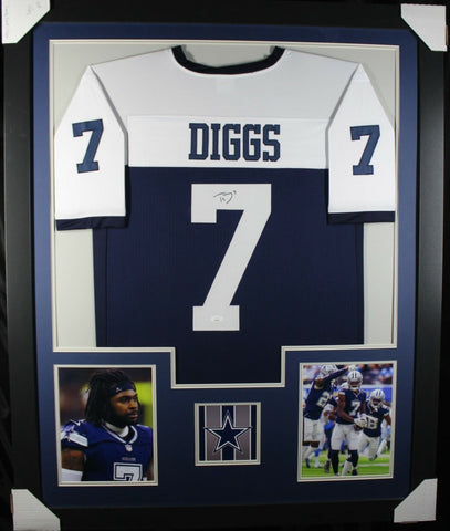 TREVON DIGGS (Cowboys throwback TOWER) Signed Autographed Framed Jersey JSA