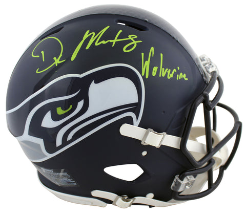 Seahawks DK Metcalf "Wolverine" Signed Full Size Speed Proline Helmet BAS Wit
