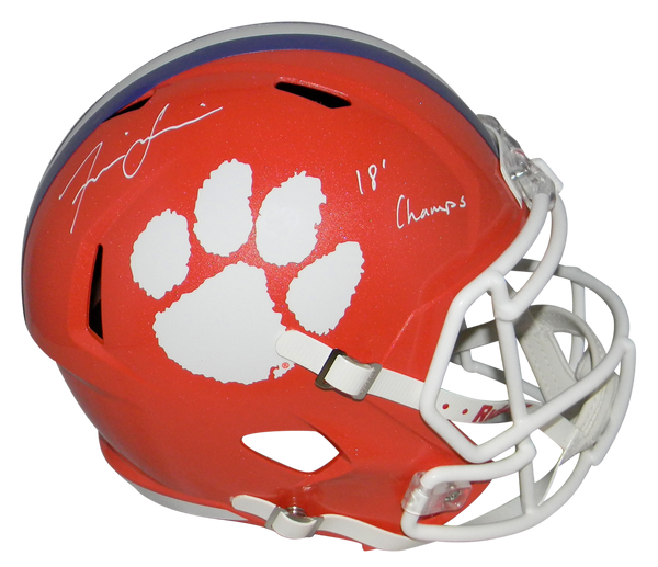 ISAIAH SIMMONS SIGNED CLEMSON TIGERS FULL SIZE SPEED HELMET JSA W/ 18 CHAMPS