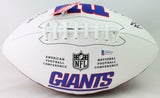 Michael Strahan Signed New York Giants Logo Football w/HOF - Beckett W Auth *Blk