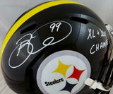 Brett Keisel Signed Pittsburgh Steelers F/S Speed Helmet w/ Insc- JSA W Auth
